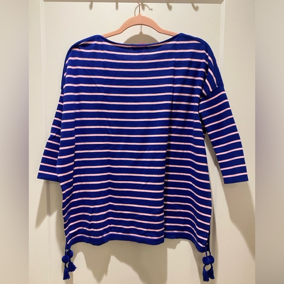 Lilly Pulitzer Elba Sweater, Twilight Blue, Coastal Shell Stripe, Size XS - Picture 4 of 8